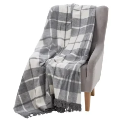 Koc bawełniano-akrylowy w kratę 150x200 cm