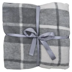 Koc bawełniano-akrylowy w kratę 150x200 cm