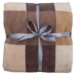 Koce I Narzuty| Koc bawełniano-akrylowy w kratę 150x200 cm