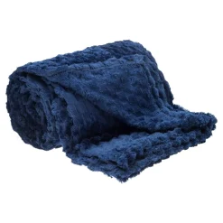 Koc ciemnoniebieski SQUADRO 150x200 cm