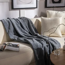 inny Koc dwustronny szaroniebieski ELLEN 150x200 cm