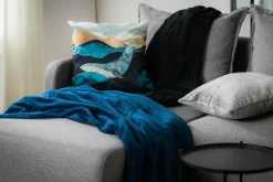 Koce I Narzuty| Koc granatowy CORAL 130x160 cm