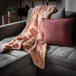 Koce I Narzuty|inny Koc jasnoróżowy NORDIC 150x200 cm