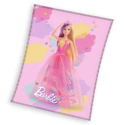 Dzieci inny Koc polarowy różowy BARBIE 130x170 cm