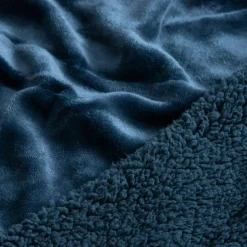 Koce I Narzuty|inny Koc sherpa ciemnoniebieski CASMIR 130x160 cm