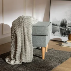 Koc szary SQUADRO 150x200 cm