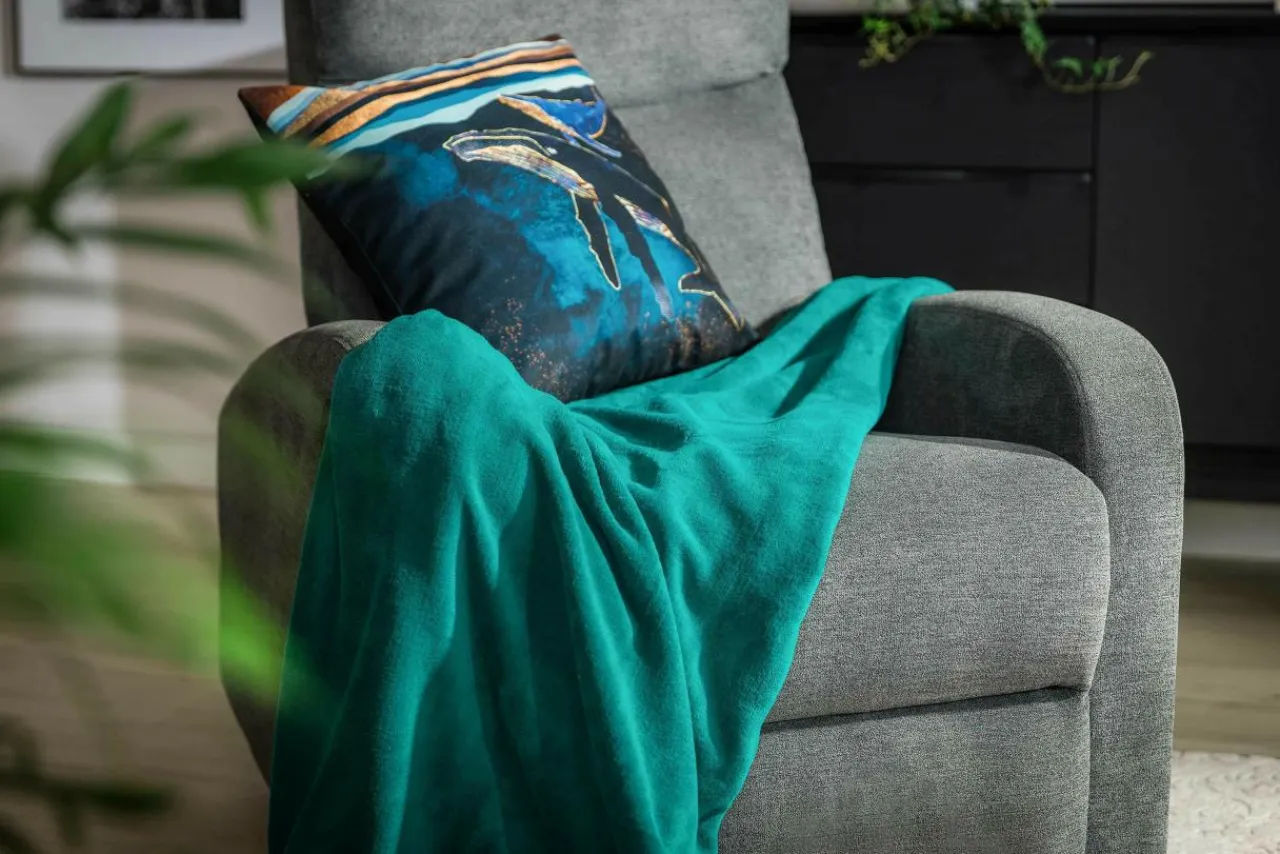 Koce I Narzuty| Koc turkusowy CORAL 130x160 cm