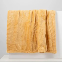 inny Koc w liście musztardowy DOBLE 150x200 cm