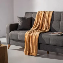 inny Koc w liście musztardowy DOBLE 150x200 cm