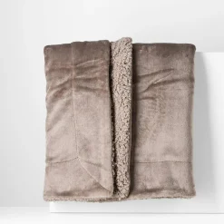 inny Koc z sherpą brązowy CASMIR 130x160 cm