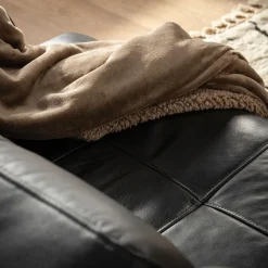 inny Koc z sherpą brązowy CASMIR 130x160 cm