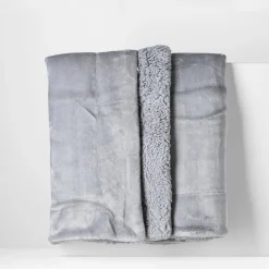 Koce I Narzuty|inny Koc z sherpą szary CASMIR 130x160 cm