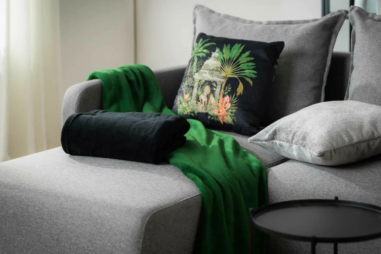 Koce I Narzuty| Koc zielony CORAL 130x160 cm