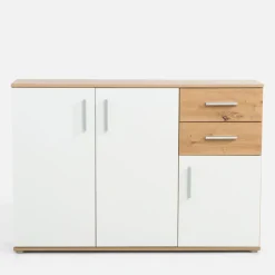 Komody|FORTE Komoda 3 - drzwiowa z szufladami IKOLI biała