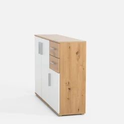 Komody|FORTE Komoda 3 - drzwiowa z szufladami IKOLI biała