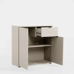 Komody|FORTE Komoda 2- drzwiowa z szufladą GANYMEDE jasny beż