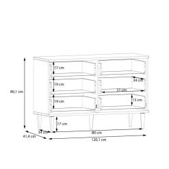 FORTE Komoda boho z 6 szufladami CALASETTA