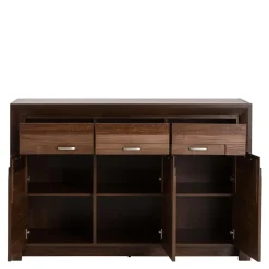 DiTrendi Komoda ciemny brąz szeroka trzydrzwiowa PARIS