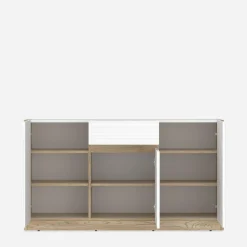 Komody|inny Komoda 3-drzwiowa CALIMA dąb cremona biała