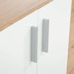 FORTE Komoda 3-drzwiowa z 4 szufladami IKOLI biała dąb artisan