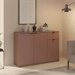 FORTE Komoda 3-drzwiowa z szufladą GANYMEDE terracotta