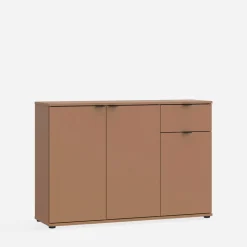 FORTE Komoda 3-drzwiowa z szufladą GANYMEDE terracotta