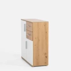 FORTE Komoda 2-drzwiowa z szufladami IKOLI biała