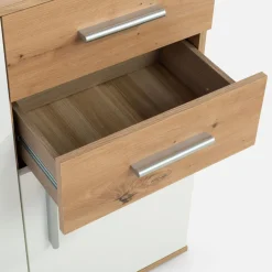 FORTE Komoda 2-drzwiowa z szufladami IKOLI biała