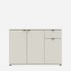 Komody|FORTE Komoda 3-drzwiowa z szufladą GANYMEDE jasny beż