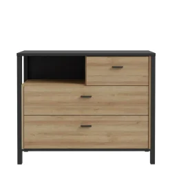 Komody|FORTE Komoda industrialna do sypialni HIGH ROCK