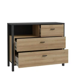 Komody|FORTE Komoda industrialna do sypialni HIGH ROCK