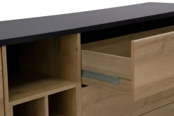 Komody|FORTE Komoda industrialna szeroka z szufladami i półkami HIGH ROCK