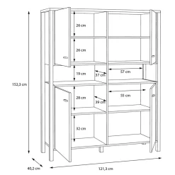 Komody|FORTE Komoda industrialna wysoka HIGH ROCK
