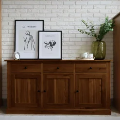 Komody|inny Komoda lite drewno z 3 szufladami STELLA dąb rustykalny