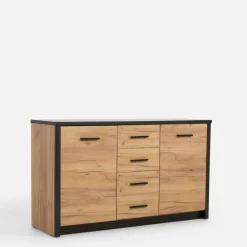 Exline Komoda MALI 2D4S dąb craft/czarny