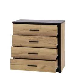 Exline Komoda MALI 4S dąb craft/czarny