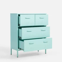 Komody|inny Komoda metalowa z szufladami BLEIZ turkusowa