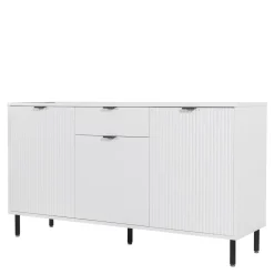 Komody| Komoda ryflowana biała WAVE