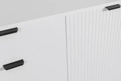 Komody| Komoda ryflowana biała WAVE