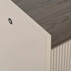 Komody|LENART Komoda ryflowana z oświetleniem LAGO 166 cm