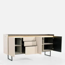 Komody|LENART Komoda ryflowana z oświetleniem LAGO 192 cm