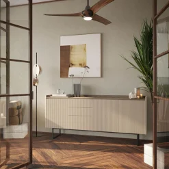 Komody|LENART Komoda ryflowana z oświetleniem LAGO 192 cm