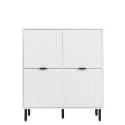 Komody| Komoda ryflowana z szafkami WAVE