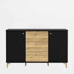 Komody|FORTE Komoda ryflowana z szufladami FIXSMILE 138 cm