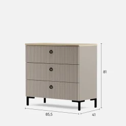 Esteti Komoda ryflowana z szufladami DOMINICA