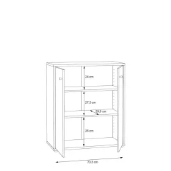 FORTE Komoda TEMPRA 2 niska 2D dąb artisan