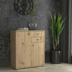 FORTE Komoda TEMPRA 2 niska 2D2S, dąb artisan