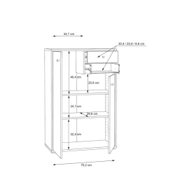 Komody|FORTE Komoda TEMPRA 2 wysoka 2D2S dąb artisan