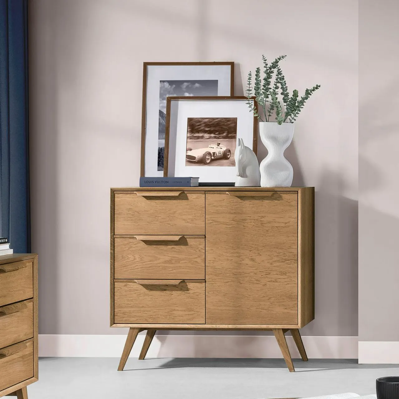 Komody|inny Komoda vintage z 3 szufladami LEO szer. 104,9 cm