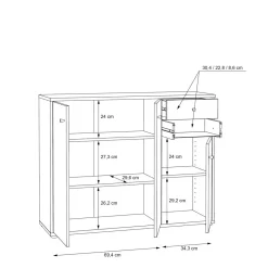 Komody|FORTE Komoda wysoka TEMPRA 2 3D2S dąb artisan